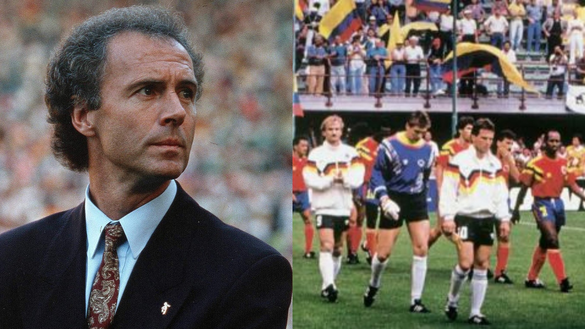 Franz Beckenbauer el técnico de Alemania en el histórico empate de