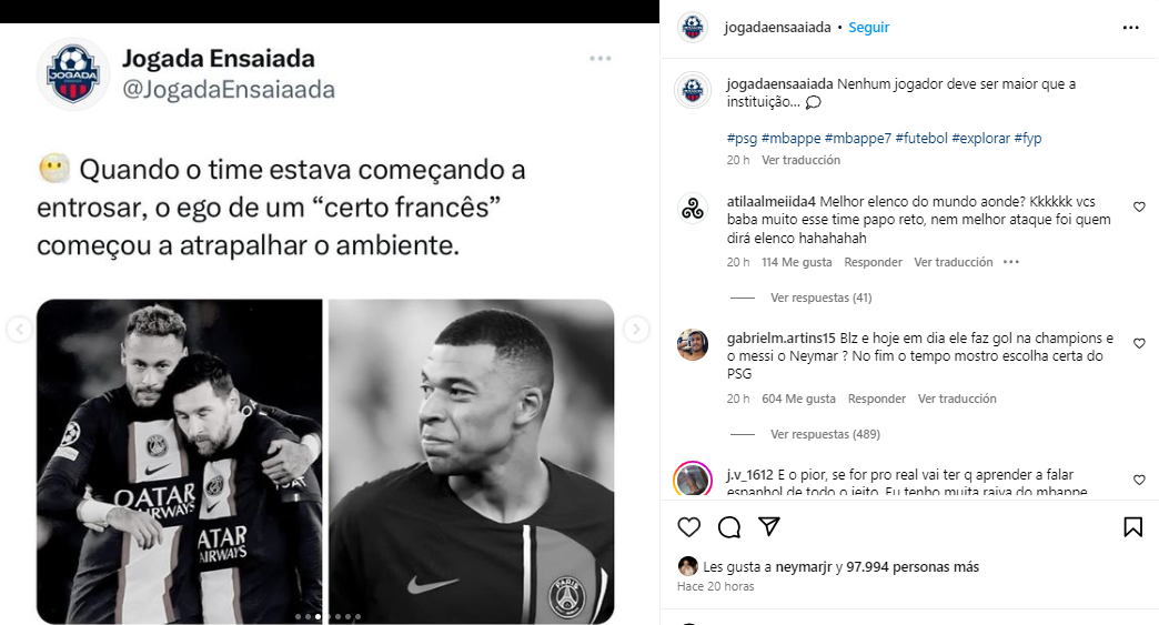 Indirecta A Mbapp Neymar Da Like A Una Publicaci N Que Critica Al