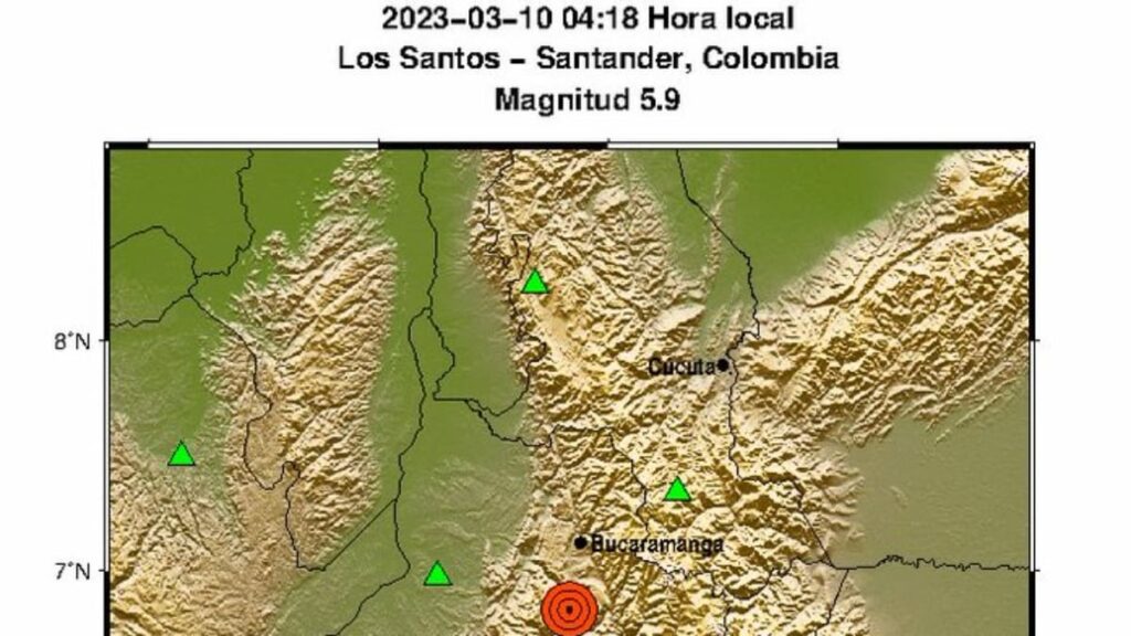 Temblor en Colombia este 10 de marzo.