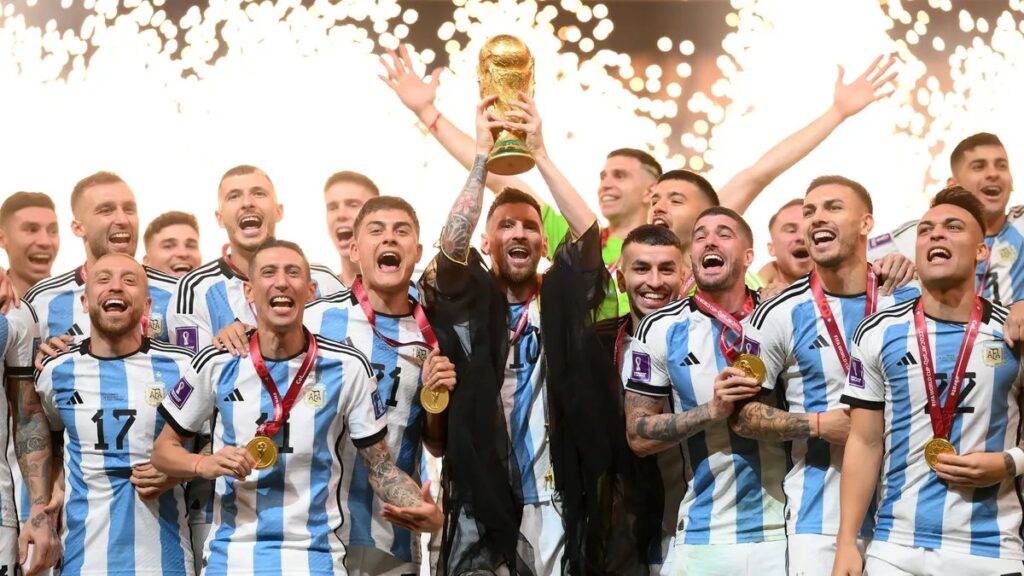 El festejo de campeón de Argentina en Qatar 2022.