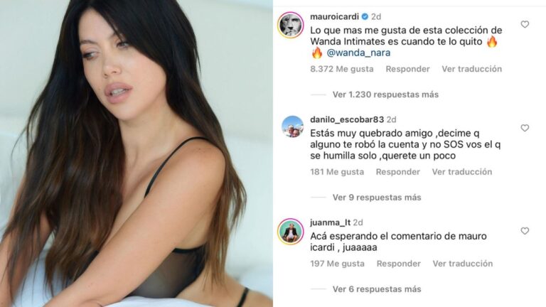 Wanda Nara incendia Instagram y Mauro Icardi se la picantea con un comentario