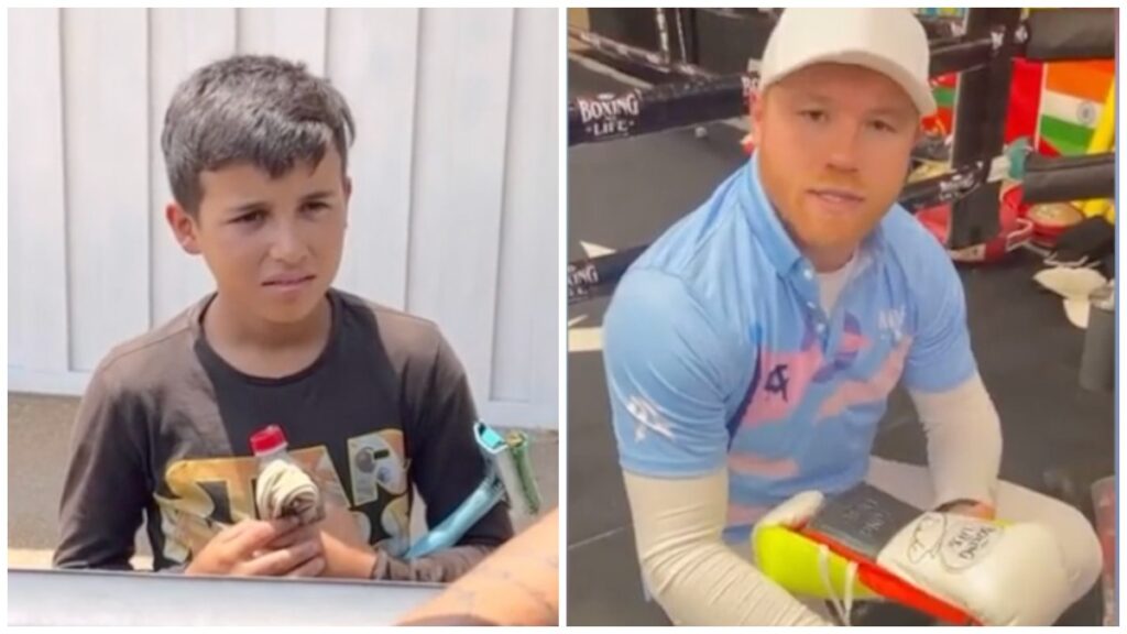 Canelo Álvarez y su regalo a un niño limpiaparabrisas que sueña con ser boxeador