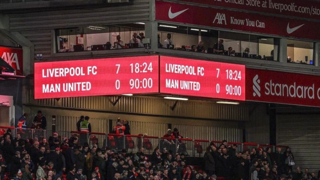 El Liverpool aplastó 7-0 al Manchester United en Anfield.