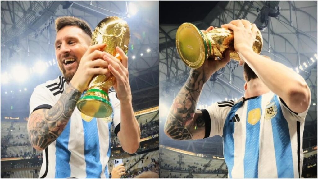 Messi subió dos historias a Instagram sobre el Mundial.
