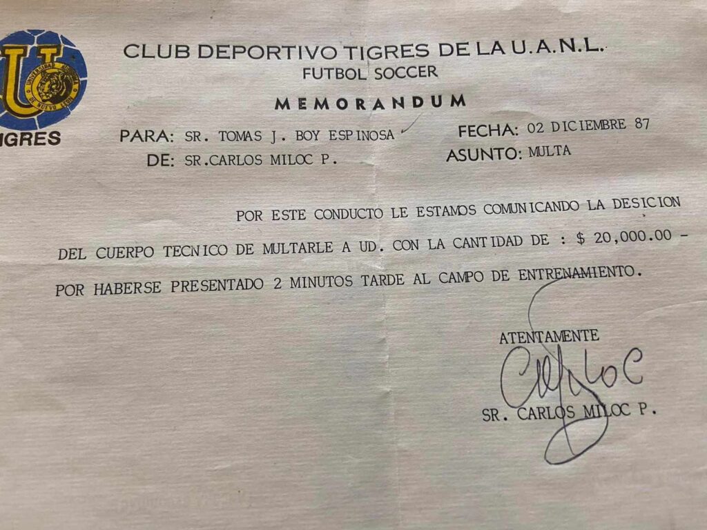 La multa de 20 mil pesos que recibió Tomás Boy en Tigres