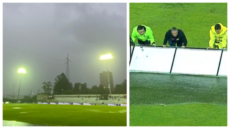 La lluvia inunda la cancha de Rionegro y deja un nuevo ‘out of context’ del fútbol colombiano