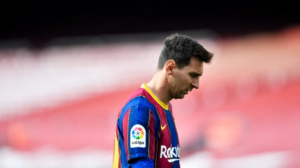 Lionel Messi, jugando con el Barcelona.