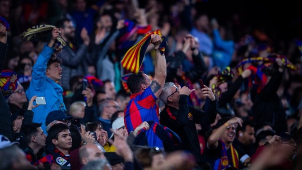 Afición del Barcelona en el Camp Nou.