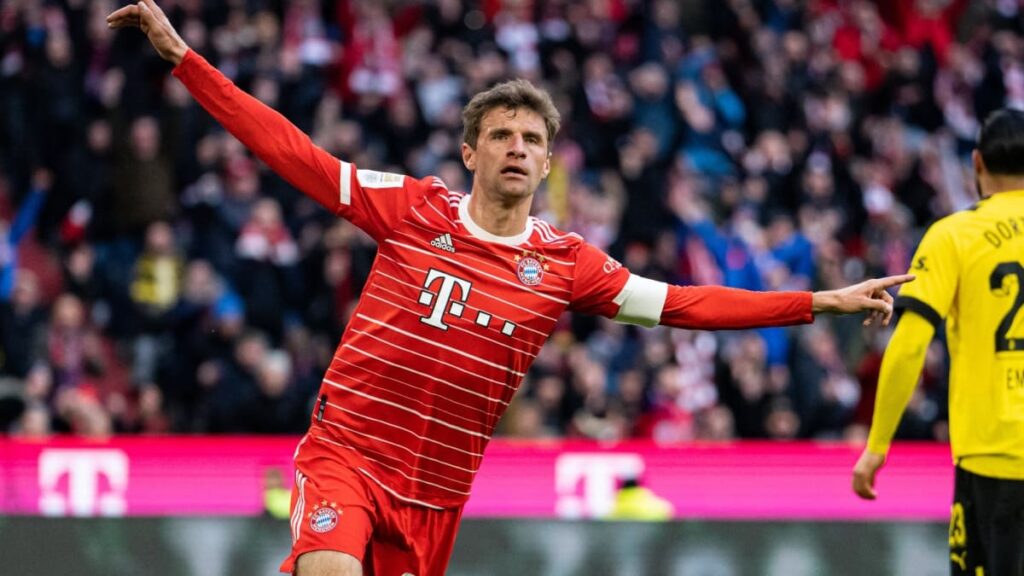 Thomas Müller celebrando su gol.