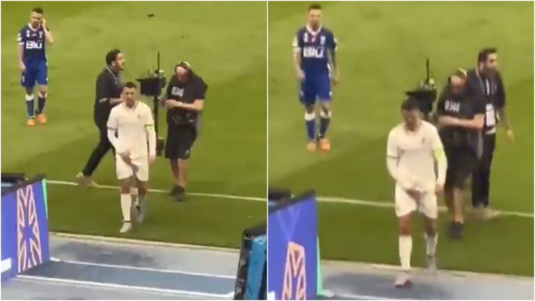 Corean el nombre de Messi en el partido del Al-Nassr y Cristiano Ronaldo responde con un gesto