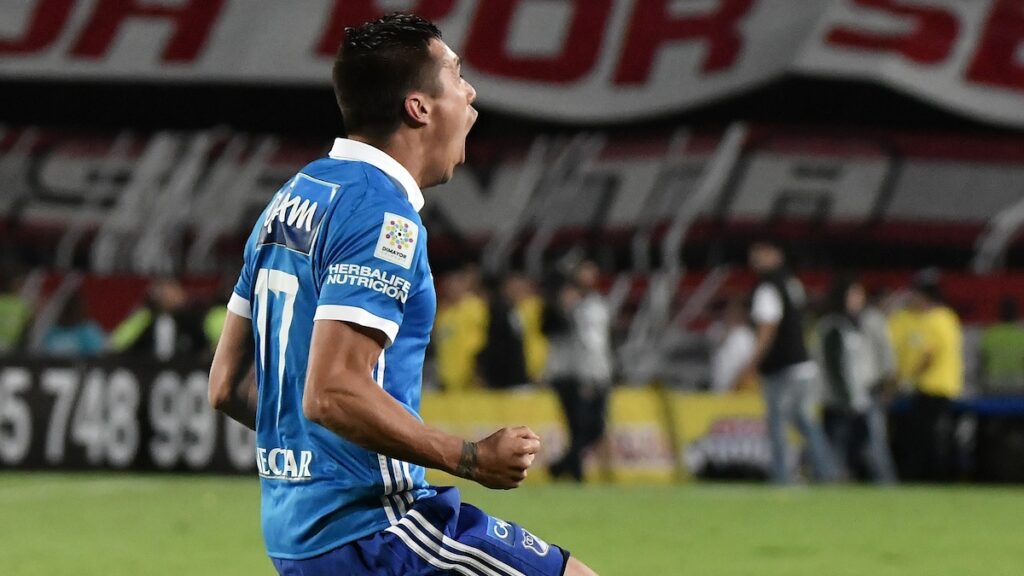 Henry Rojas celebra su gol en la estrella 15 de Millonrios/Vizzorimage.