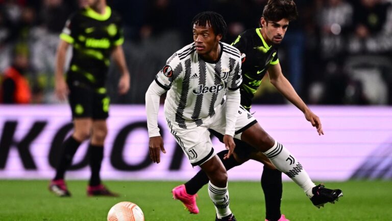Cuadrado cumple en la apretada victoria de Juventus ante Sproting Lisboa
