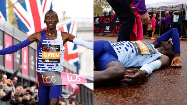 Kelvin Kiptum se desmaya tras marcar el segundo mejor tiempo de la historia en el Maratón de Londres