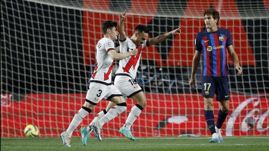 El Rayo celebra la anotación del primer gol. Reuters