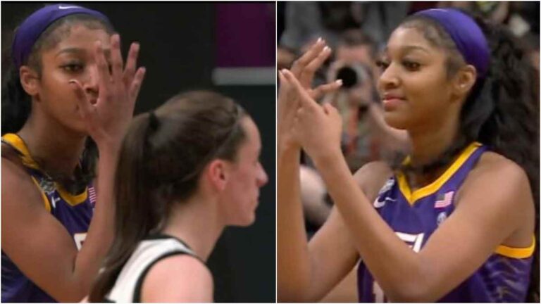 Angel Reese se vuelve viral al burlarse de Caitlin Clark haciendo el ‘You can’t see me’ en la final del baloncesto femenino de la NCAA