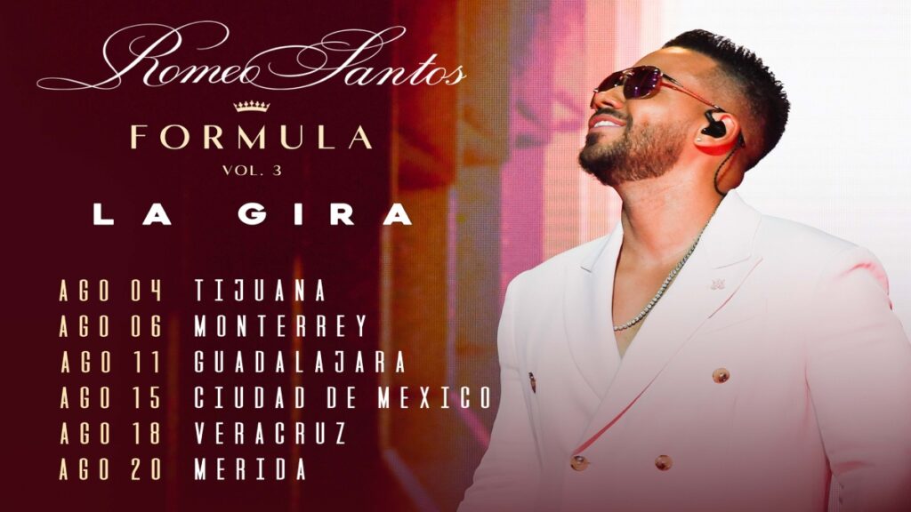 Romeo Santos en México 2023 Fechas de conciertos, venta y precio de
