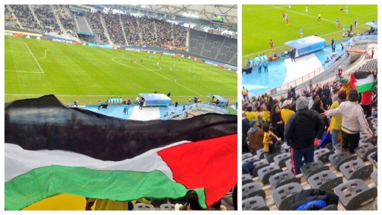 La pelea entre hinchas de Colombia e Israel por una bandera de Palestina