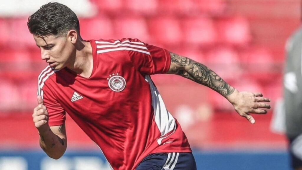 James Rodríguez, jugando con la Selección Colombia.