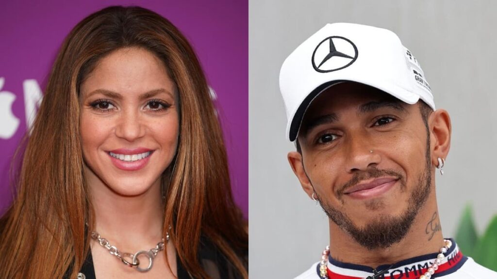 Shakira y Lewis Hamilton.