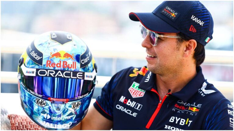 ¿Conejo de la suerte? Bad Bunny presenta casco especial de Checo Pérez para el GP Mónaco F1 2023