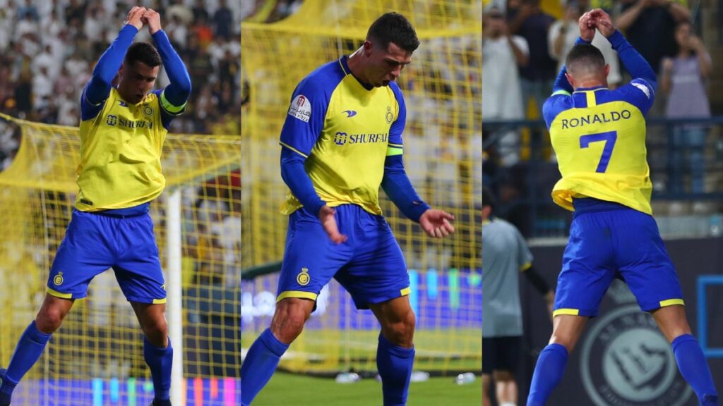El Bicho retoma su festejo en su vital gol con el Al Nassr