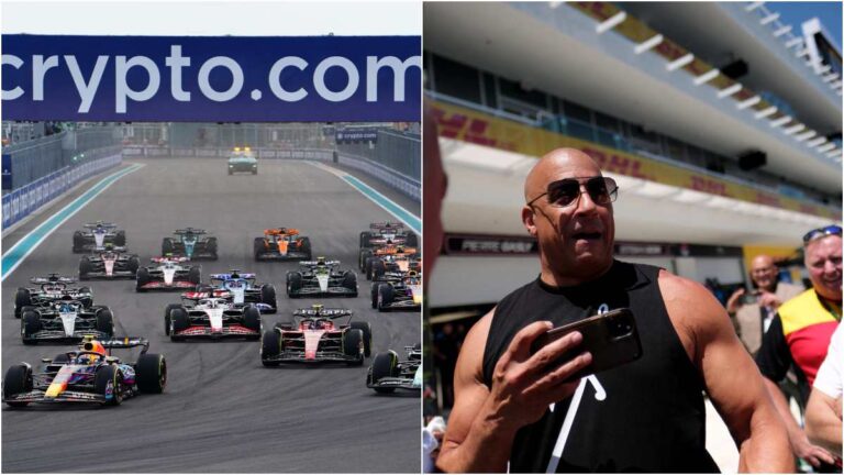 Vin Diesel resume la rivalidad de Checo Pérez y Max Verstappen en el GP de Miami al estilo Fast & Furious