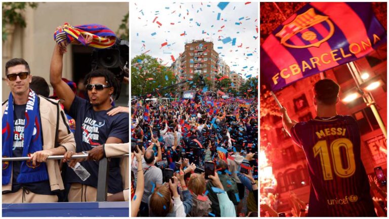 Barcelona sale a las calles a celebrar con sus aficionados la obtención del título de LaLiga