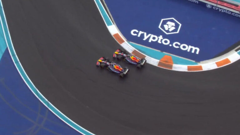 Max Verstappen y Checo Pérez tienen una reñida batalla por la cima del Gran Premio de Miami