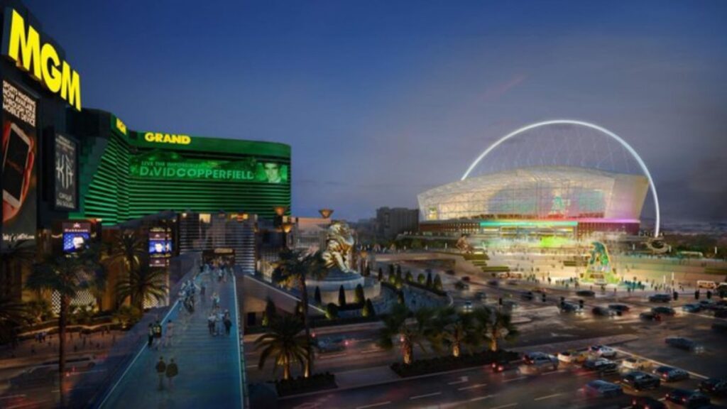 Así se vería el nuevo estadio de los Athletics si se concreta su mudanza a Las Vegas.