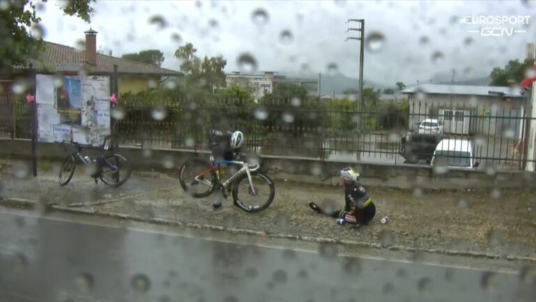 Insólito: Remco Evenepoel cae en la etapa 5 del Giro… ¡por culpa de un perro!