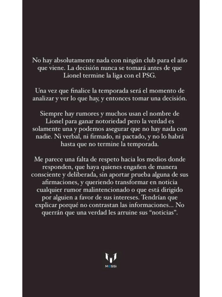 El comunicado de Jorge Messi sobre la situación de Leo | Infobae