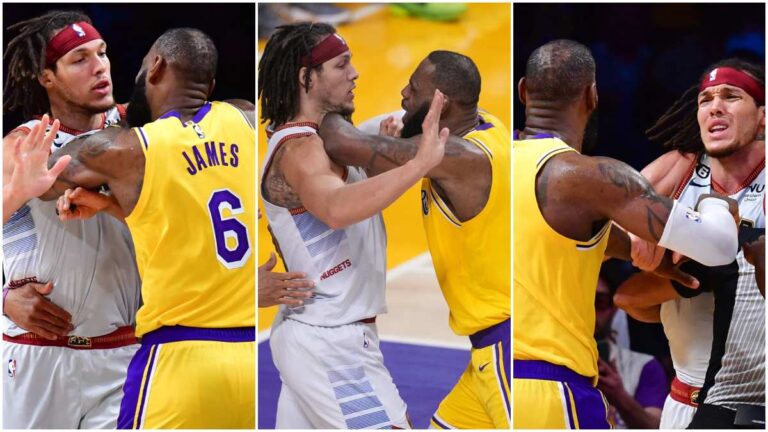 LeBron James se encara con Aaron Gordon en el Juego 4 de Lakers y Denver