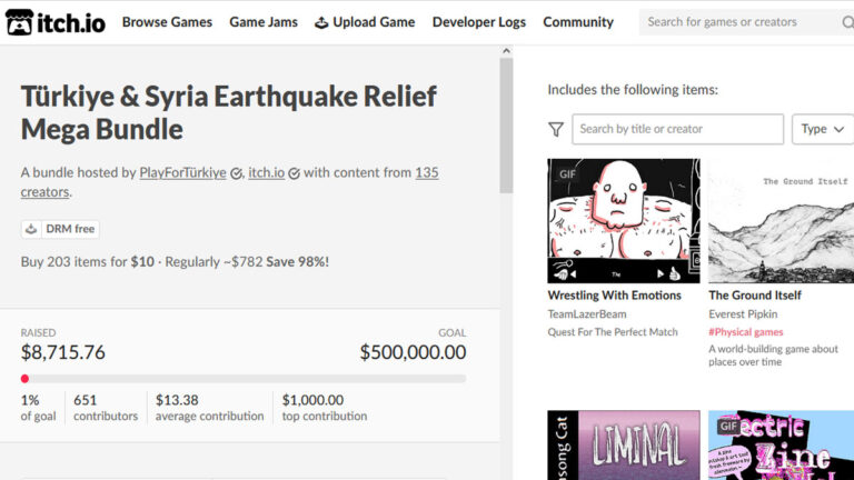 Consigue 200 juegos por sólo 10 dólares y apoya a los damnificados por los terremotos de Siria y Turquía