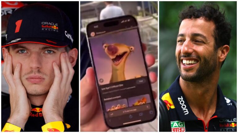 ¡Qué llevado! Ricciardo se burla de Verstappen… ¡por parecerse a Sid de La Era de Hielo!