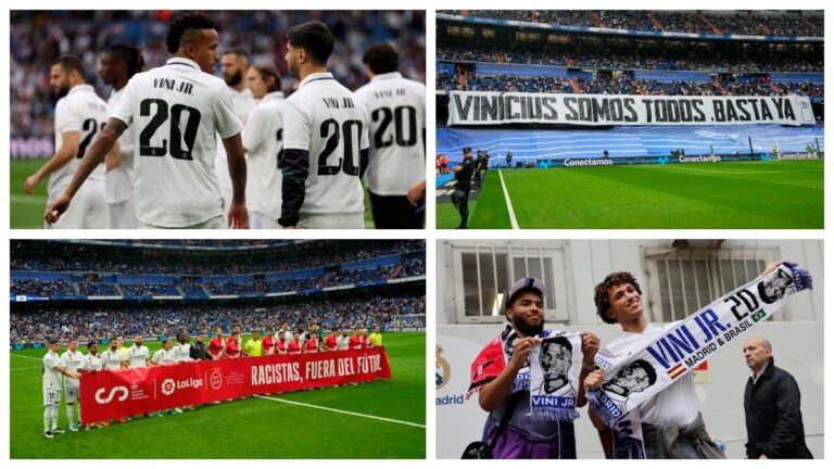 El Bernabéu se vuelca en apoyo a Vinicius