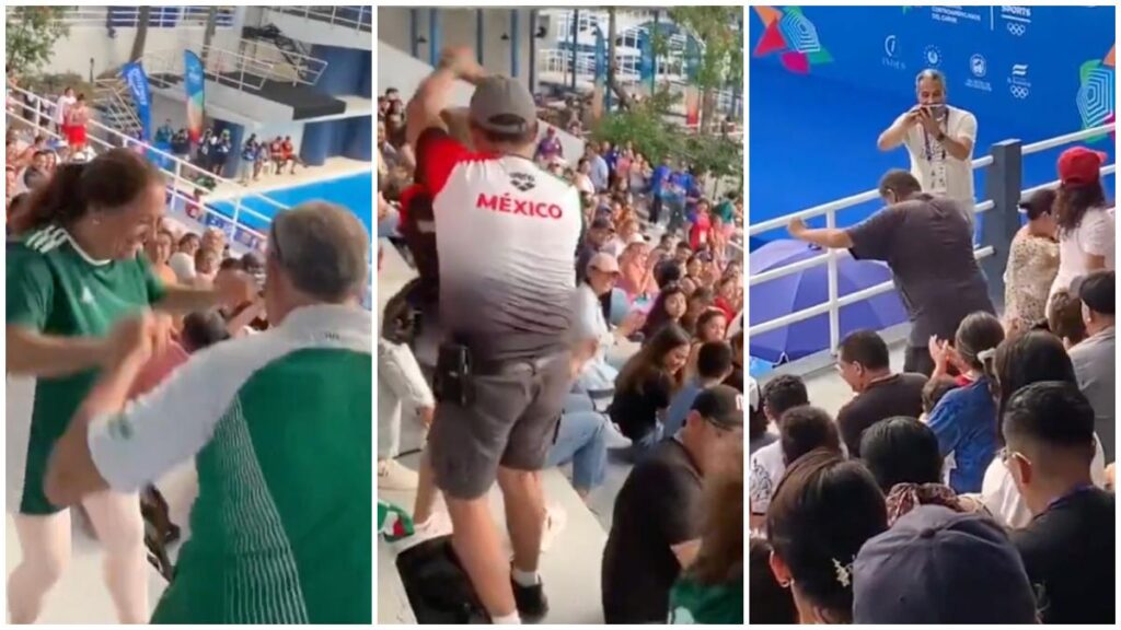 La afición y las familias de los atletas mexicanos comenzaron con el 'bailongo' en la tribuna del Complejo Deportivo El Polvorín