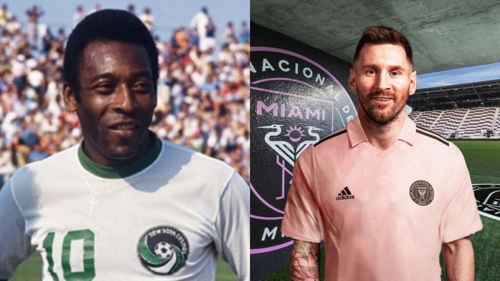 Pelé y Messi, jugando en la MLS.