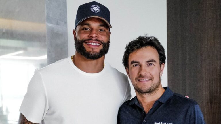 Checo Pérez, de visita en USA con Dak Prescott y los Cowboys