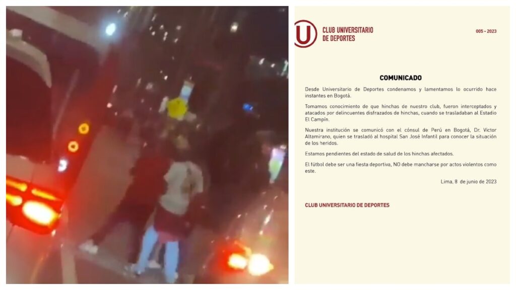 Agresión de hinchas de Santa Fe y comunicado de Universitario.