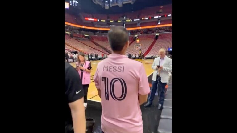 ¡Efecto Messi en la NBA! Aficionados llegan con camisetas del ’10’ a la final entre Nuggets y Heat