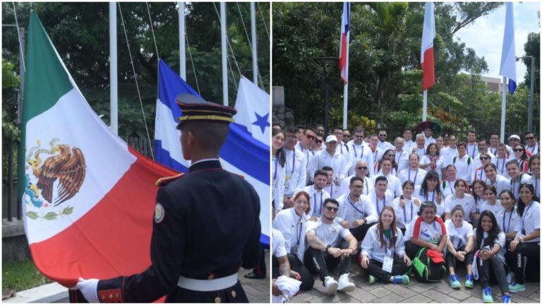 La bandera mexicana ya ondea en los Juegos Centroamericanos San Salvador 2023