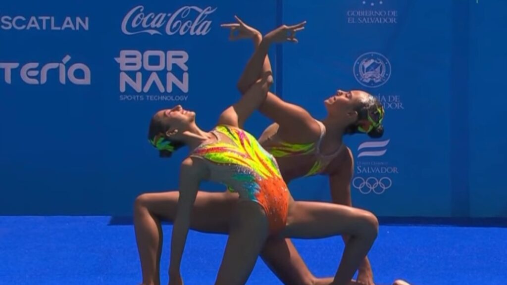 La canción ganadora del Oscar, Naatu Naatu fue parte de la rutina de la pareja panameña en el dueto libre de la natación artística.