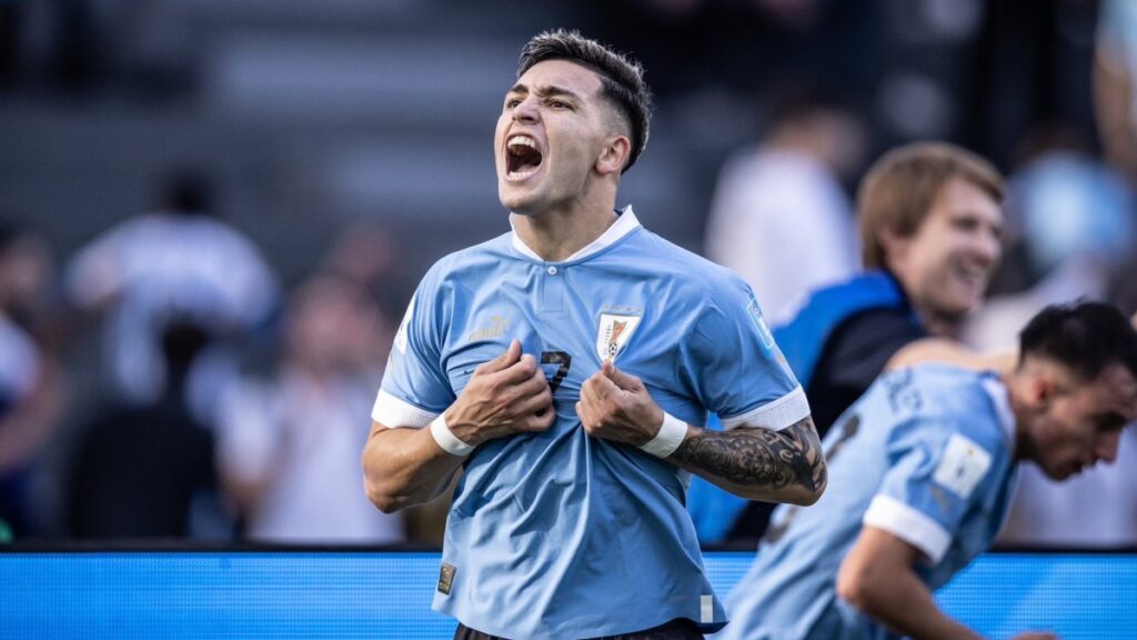 Anderson Duarte celebra el gol. - @Uruguay.