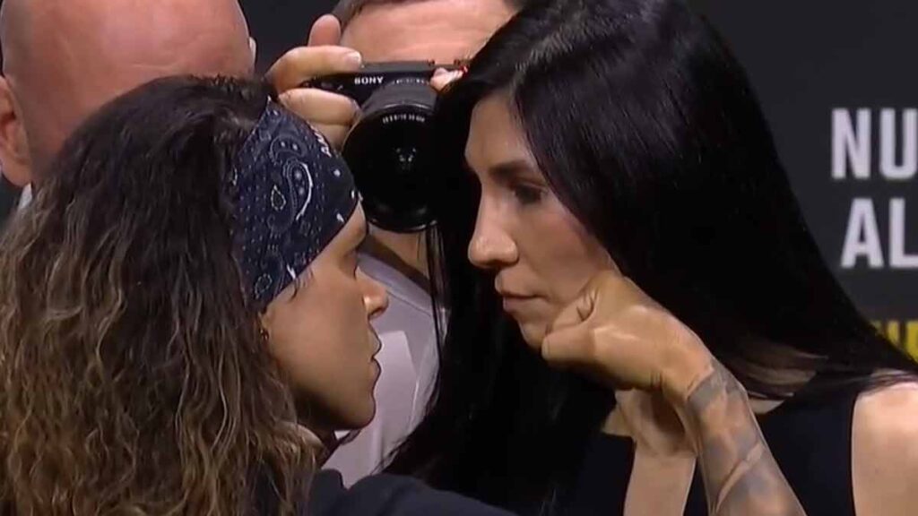 Irene Aldana y Amanda Nunes con un momento de tensión previo a UFC 289 | @ufc