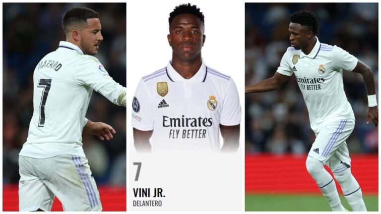 Vinicius hereda la mítica camiseta número 7 del Real Madrid que usaron Raúl, Cristiano Ronaldo… y Hazard