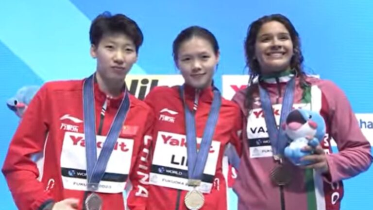 Aranza Vázquez se cuelga la medalla de bronce en el trampolín de 1m femenil del Mundial de Natación Fukuoka 2023