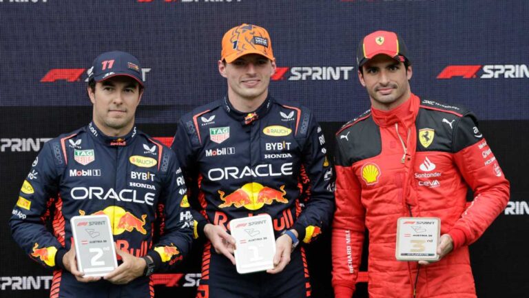 Max Verstappen gana la carrera sprint en el GP Austria; Checo Pérez termina en segundo