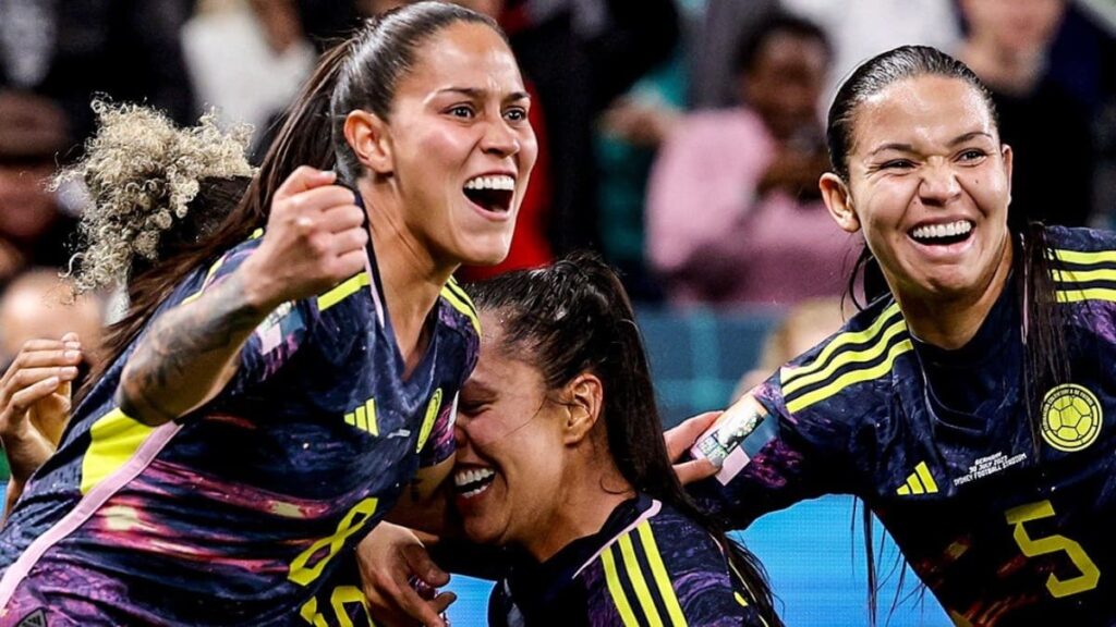 Colombia celebrando su triunfo ante Alemania.