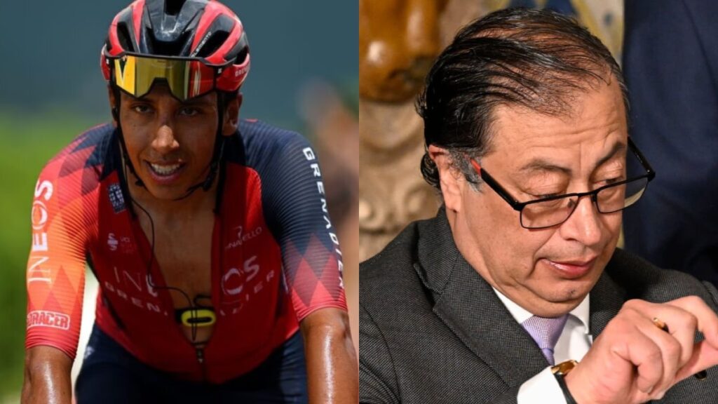 Egan Bernal y Gustavo Petro.