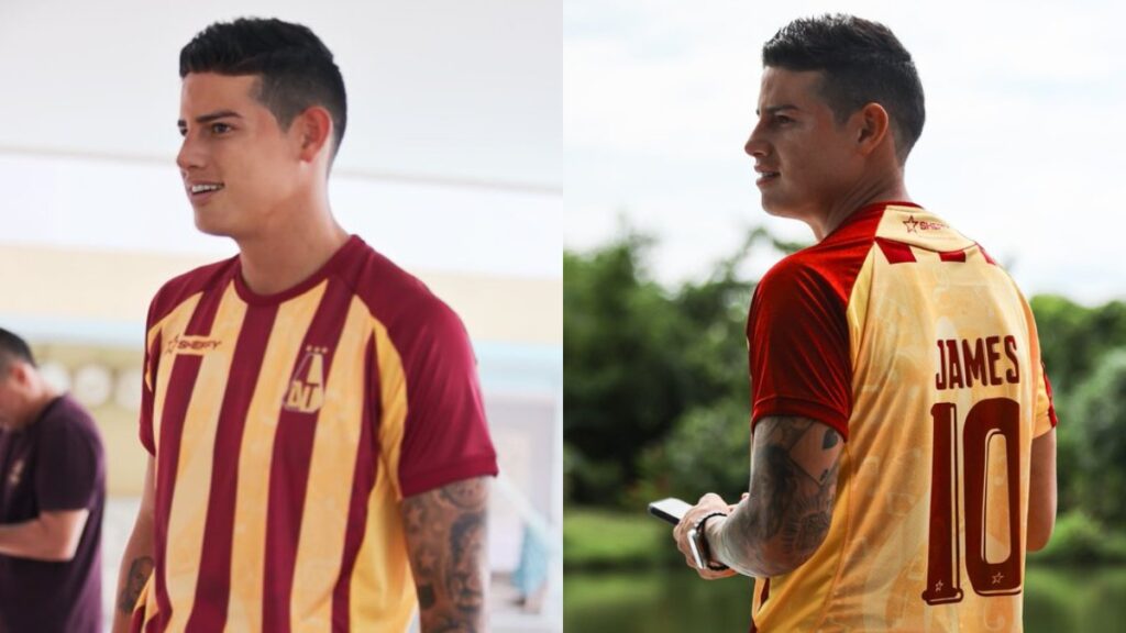 James Rodríguez posa con la camiseta '10' de Tolima.